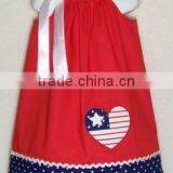 2016 New Arrival Summer Baby Dress Pillowcase July 4th Dress Patriotic Children Frocks Designs Girls Dress