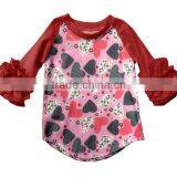Boutique Children Feather Triple Ruffle Raglan Sleeve Baby Icing Raglan Shirts thumbnail-1