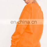2017 Casual Style Women Oversized Comfy Pullover Orange Crew Neck Sweatshirt thumbnail-3