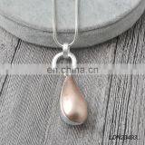 Mixed Color Metal Necklace Teardrop Pendant thumbnail-3