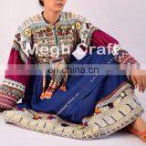 Vintage Afghani Gypsy Dress - Handmade Beaded Tassels -Vintage Bohemian Full Skirt - Kuchi Dress thumbnail-5