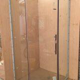 6mm Tempered Glass Shower Enclosure Diamond Shape Two Fixed Panels One Pivot Doo thumbnail-5