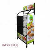 Metal Mesh Basket Shelf Bakery Removable Tiered Bread Wire Display Rack thumbnail-3