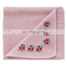 Lovely Embroidered Cashmere Wool Blanket for Baby Made in China thumbnail-1