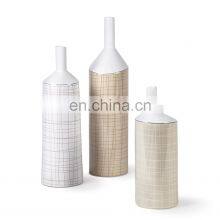 Nordic Hot Sale High Temperature Wood Grain Office Home Decor Ceramic Porcelain Vase thumbnail-2