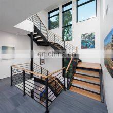 Natural and Elegant Design Curved Shape Outdoor Wooden Stairs Handrail for Sale