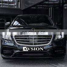 W222 Change to S63 S65 AMG Model Body Kit Include Front and Rear Bumper Assembly With Grille for Mercedes Benz S-class 2014-2020 thumbnail-1
