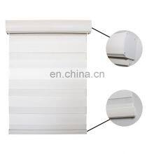 Zebra blinds polyest  Smart motor 100% polyester customized size day and night curtain set telephone control Luxury Zebra Blinds