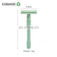 Private Label Classical Metal De Saftey Razer Brass Reusable Long Handle Double Edge Shaving Safety Razor For Men thumbnail-2