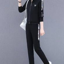 Sports Suit Women's Spring And Autumn Women's Casual Suit Stand-Up Collar Sweater Women's Running Two-Piece Set thumbnail-2