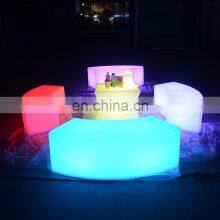 Led Cocktail Table Garden Light Bar Stool High Chair in Party Event Plastic Bar Tables Led Commercial Bench Chair thumbnail-4