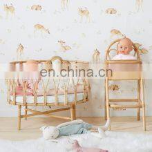 High Quality Rattan Doll Cradle Bassinet Bed, Mini Beige Rattan Bed for Dolls Best Price Wholesale Vietnam Supplier thumbnail-3