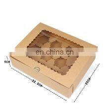 Wholesale Custom Kraft Paper White Cardboard 2 4 6 12 Compartment Transparent Packaging Muffin Mini Cupcake Box With Window