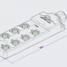 Flexible Compact M12 8Port IP69K Waterproof IO Module Prefabricated Cable Relay Junction Box for Industrial Automation thumbnail-2