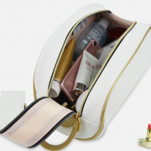 Double Zipper Cosmetic Bag Daily Use Custom Pu Cosmetic Bag thumbnail-5