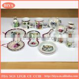 attractive souvenir gift promotion porcelain ceramic coffee mug printed colorful pearl glaze, custom design,plate dish,bank box