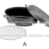 German Style Hard-anodized Aluminium Covered Oval Roaster