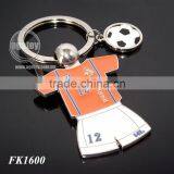 Holland Souvenir Soccer Ball Custom Metal Soccer Jersey Keychain