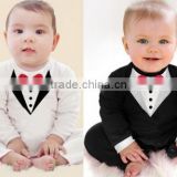 Baby Boy Kids Children's Long Sleeve Fancy Jumpsuit Baby Bowknot Jumpsuit Clothes