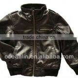 Boy Leather Jacket Garment Dyed