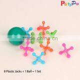 Playing Game 8 Jacks & Ball Set Plastic Jacks and Colored High Bouncing Ball thumbnail-2