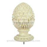 Decorative Antique White Pineapple Curtain Rod Finials For Large Wooden Poles thumbnail-4