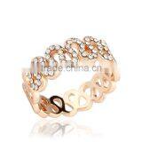 Less Than One Dollar Fashion Jewelry Full Jewelled Rhinestone Rose Gold Finger Ring thumbnail-3