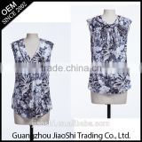 Free sample 2016 new fashion Designer Wholesale women top printed plus size sleeveless ladies tops latest design