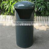 32 Gallon Capacity Powder Coated Perforated Steel Outdoor Dustbin for Park Quality Choice thumbnail-1