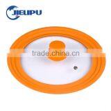 Silicone Rim Tempered Glass Lid Colorful thumbnail-1