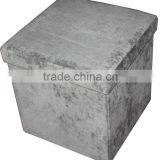 Stronger!! Grey PVC Leather Folding Storage Ottoman thumbnail-1