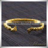 18K Gold New Design Human Head Design Charm Cuff Bangle thumbnail-4
