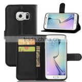 Hot Selling Ultra Thin Lichee PU Leather Case Wallet Folio Flip Cover for Samsung GALAXY S7 edge