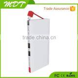 Hot Sale New Online Oem External QC2.0 Quick Charge 10000mah Built in Cable Portable Power Bank thumbnail-3