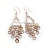 Handmade Two Tone 925 Silver Brass Earring Without Stone