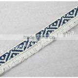 Newest Design Polyester 2 cm Width Ethnic Woven Webbing With Fringe thumbnail-3