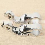 Universal 32mm 1.25" Chrome Short Angled Adjustable Highway Peg Mount Kit thumbnail-3