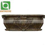 Natural Stone Bathtub With Flower Carving thumbnail-1