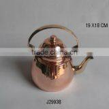 Copper Kettle With Pewter Lining and Brass Handle Polished thumbnail-1