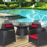 Outdoor&indoor Wicker Round Coffee Table and Chair Sets thumbnail-1