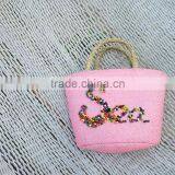Straw Beach Bag/ Beach Tote Bag/Pompom Beach Bag, Nice Decoration thumbnail-3