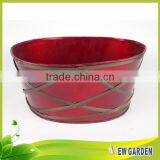 Home And Garden Red Large Outdoor Vases, Fashionable Metal Flower Planter thumbnail-5