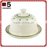Ceramic Butter Holder With Hand-painted Design