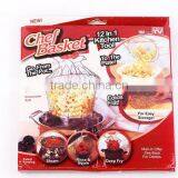 Kitchen Cooking Hand-held /Chef Basket/Foldable Stainless Steel Wire Chef Basket thumbnail-2