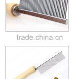 2017 Newest Wooden Handle Stainless Steel Pet Comb Hot Sale Pet Products thumbnail-4