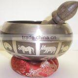 High Quality Handmade in Nepal Tibetan Calendar Meditation Singing Bowl thumbnail-1