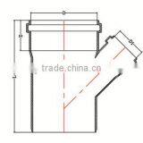 HIGH QUANLITY REDUCING SKEW TEE WITH SOCKET OF PVC GB STANDARD EXPANDING FITTINGS FOR DRAINAGE WITH GASKET thumbnail-2