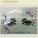 Custom Festival High Quality Crystal Face Tattoo Glitter Rhinestone Sticker thumbnail-1
