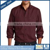 High Quality Good Workmanship Button-Down Point Collar Shirt with Dual Chest Pockets