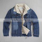 2016 Wholesale Custom Fleece Lined Denim Jacket Men Winter Jackets thumbnail-6